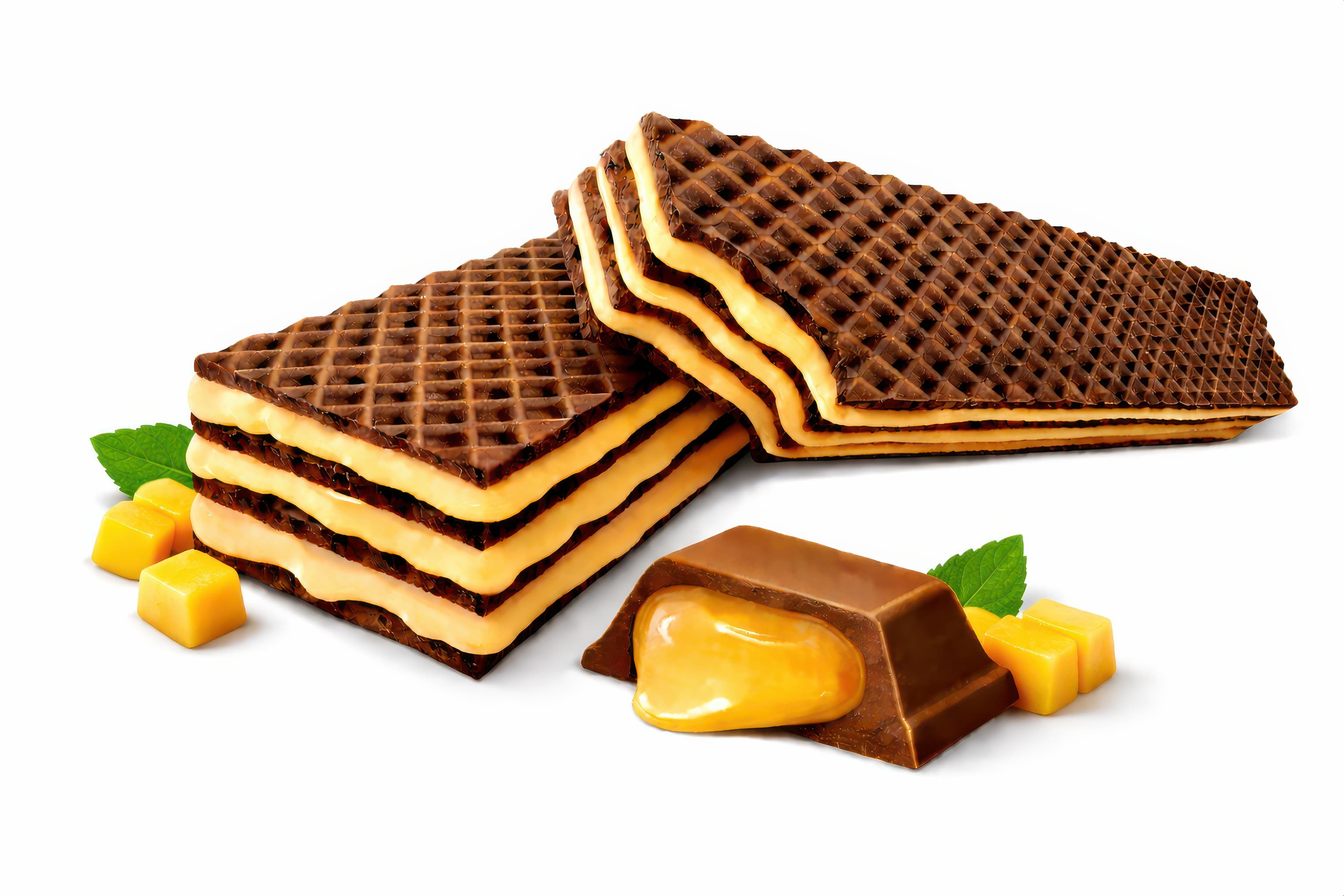 Decadent Chocolate Wafer & Caramel Truffle Stock Asset