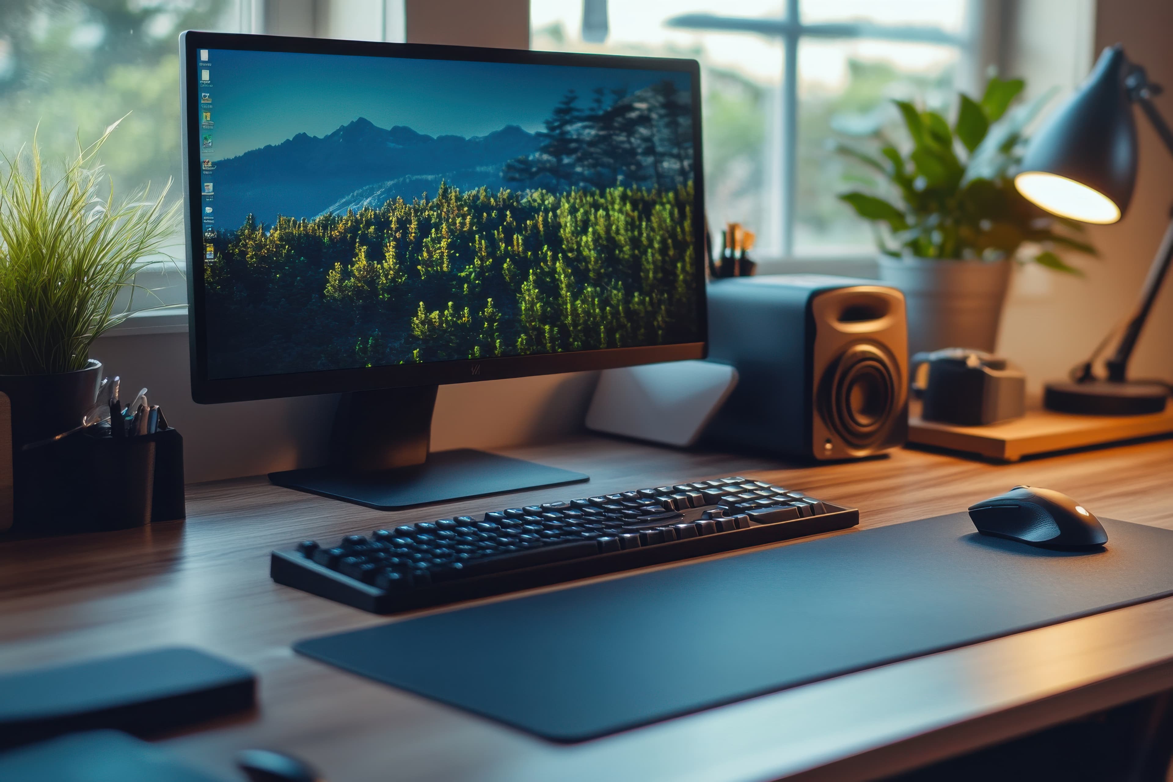 Serene Mountain Landscape with Misty Atmosphere (314)