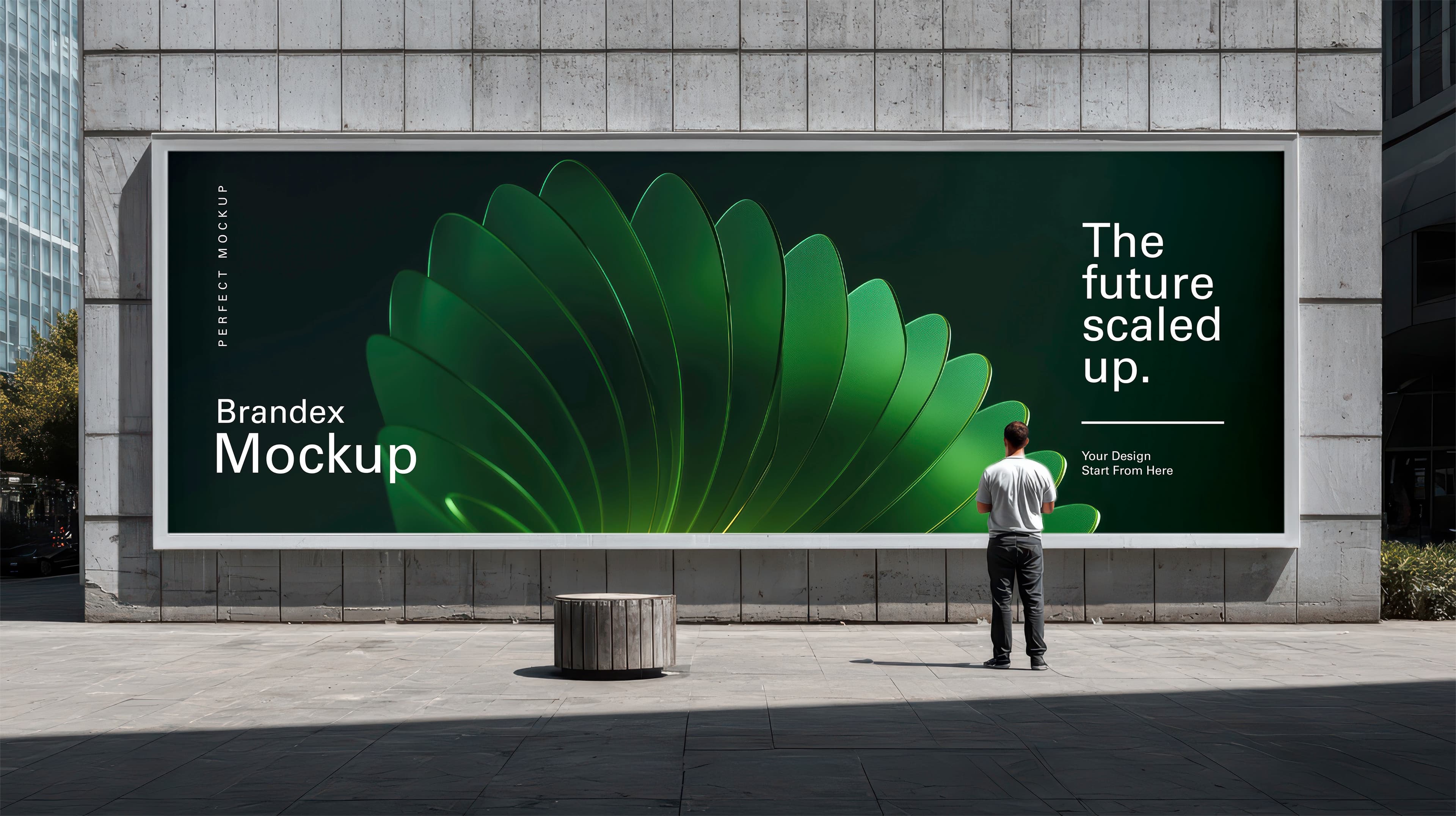 Modern Metropolitan Wide-Format Outdoor Wall Billboard Mockup