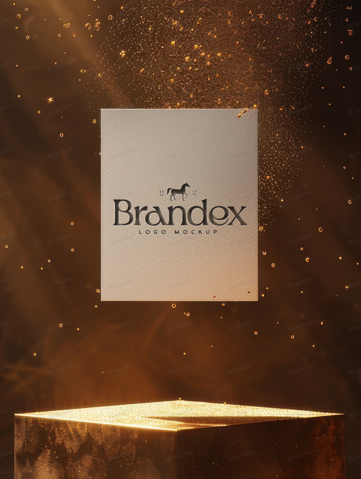 Elegant Textured Paper Wallpaper Logo Mockup Branding Presentation