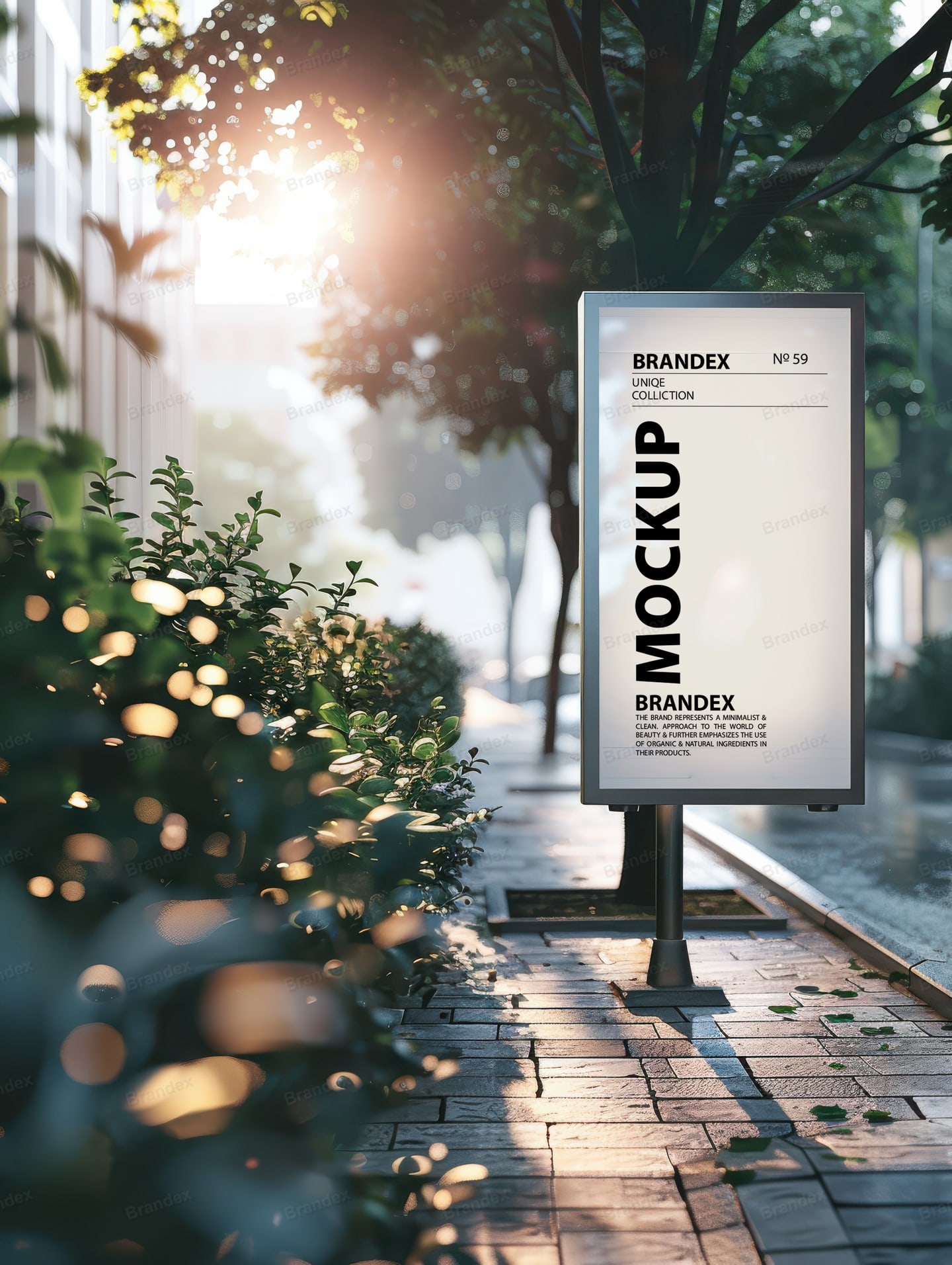 Photorealistic Storefront Building Sign Mockup Front View