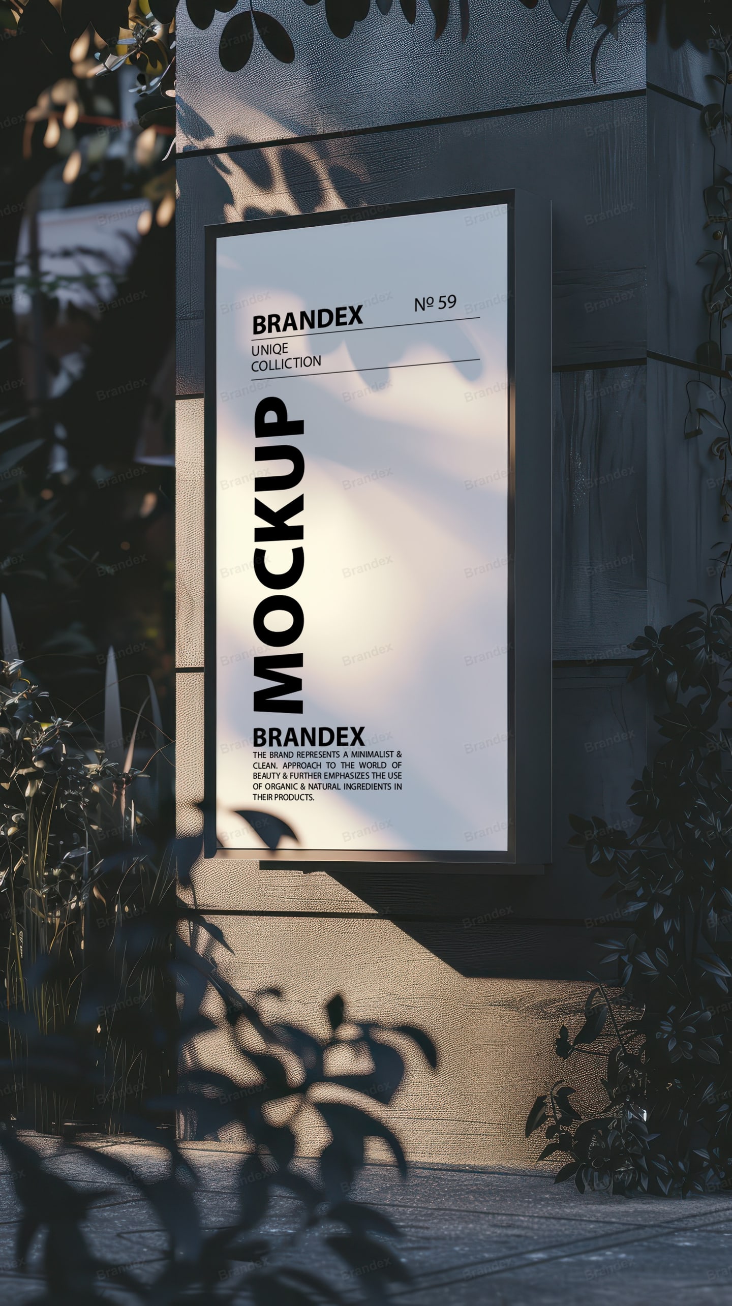 Photorealistic Front View Sign Mockup for Restaurant & Event Branding
