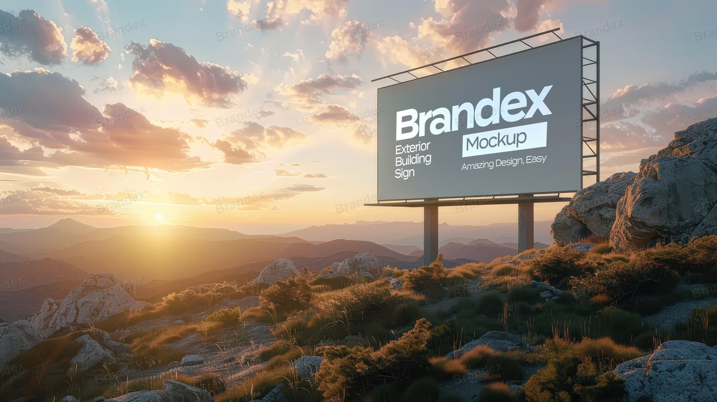Photorealistic Business Signage Mockup Front View Branding Presentation