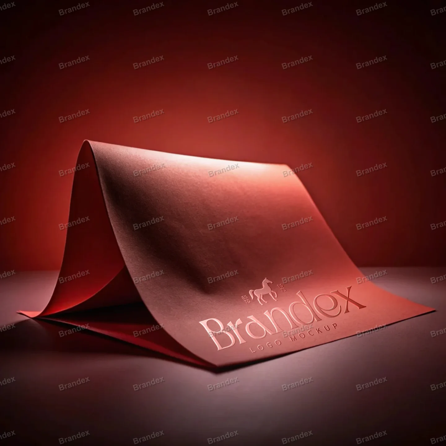 Photorealistic Paper Logo Smart Object Mockup Front View PSD