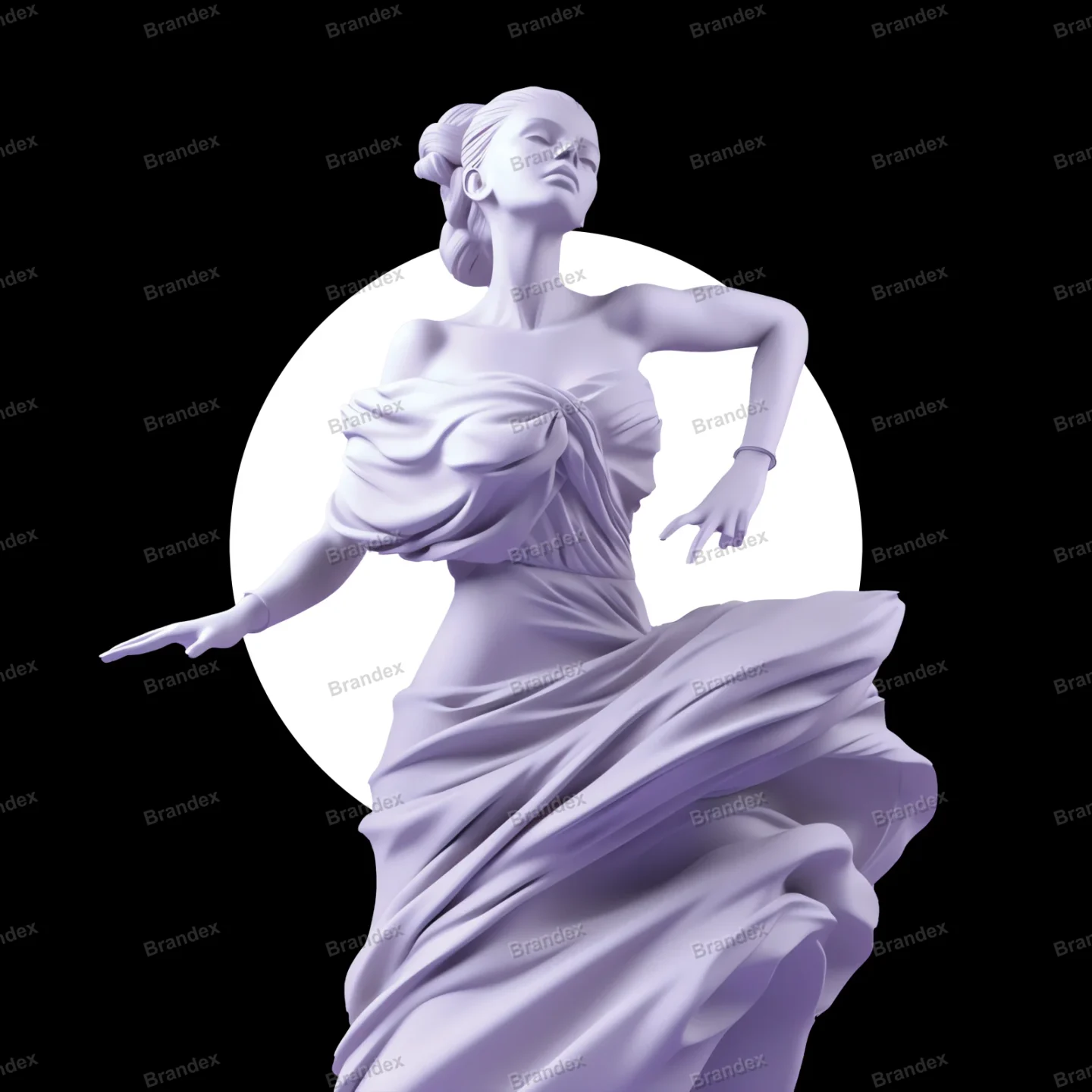 Elegant Woman with Satin Fabric - Isolated PSD (1)