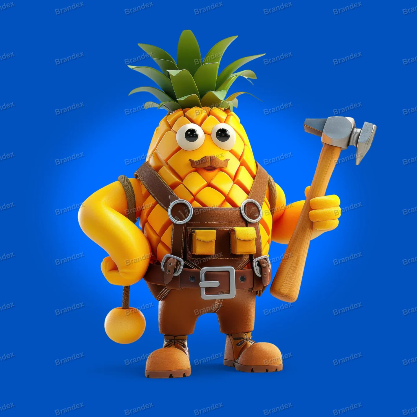 Whimsical Pineapple Character - Isolated PSD Design