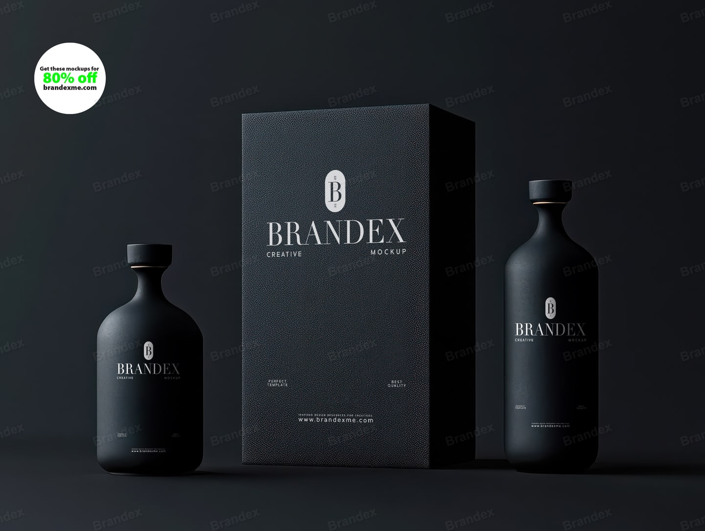 Luxury Cosmetic Bottle Packaging Mockup Black Sleek Textured