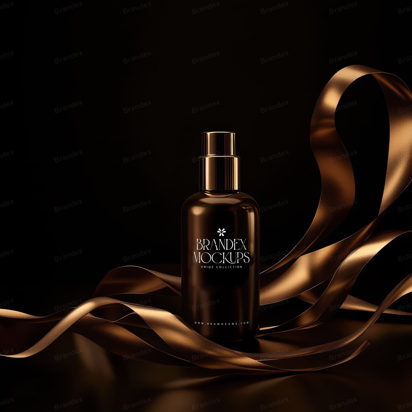 Bronze Spray Bottle Mockup Elegant Branding Presentation