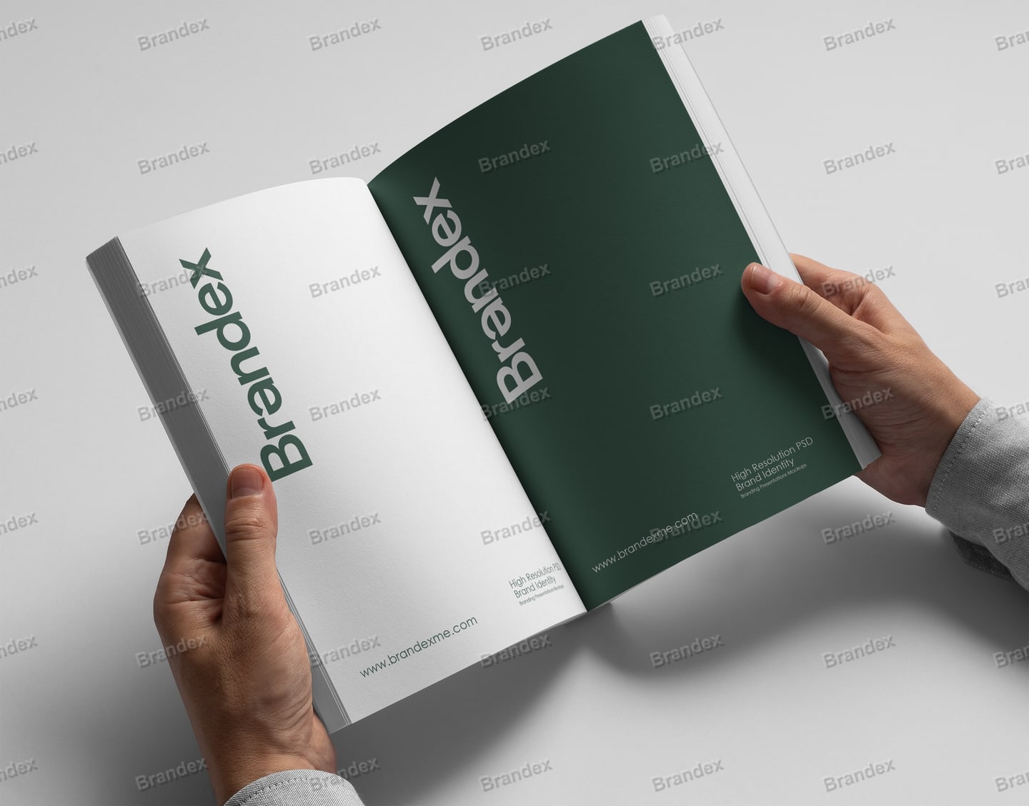 Realistic Dual-Page Magazine Mockup Editorial Spread Branding Display