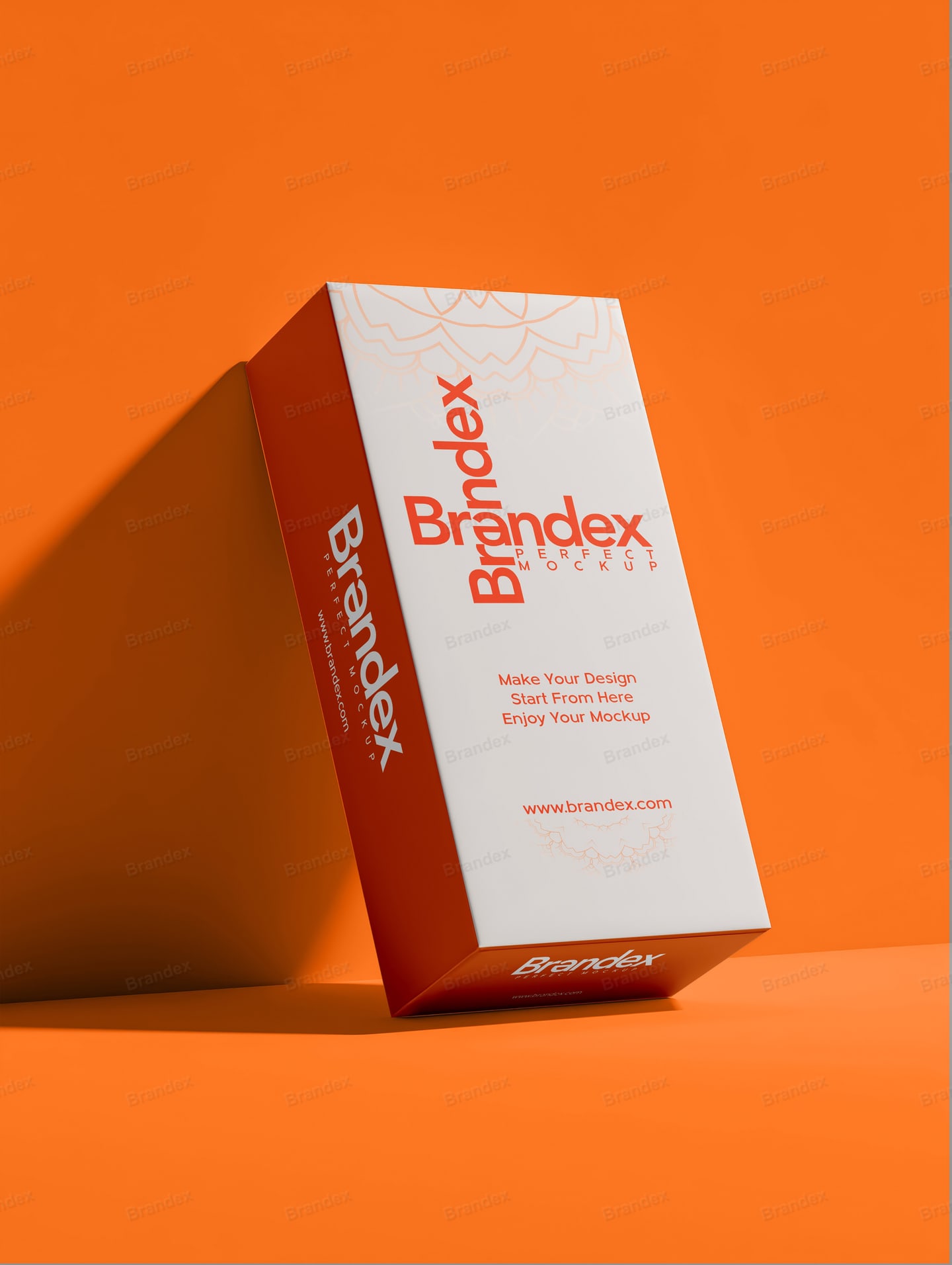 3D Packaging Box Mockup Orange Angled Product Presentation