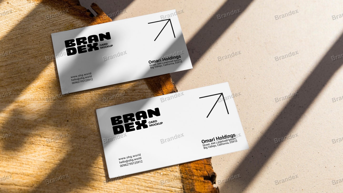 Elegant Shadowed Business Card Mockup Presentation
