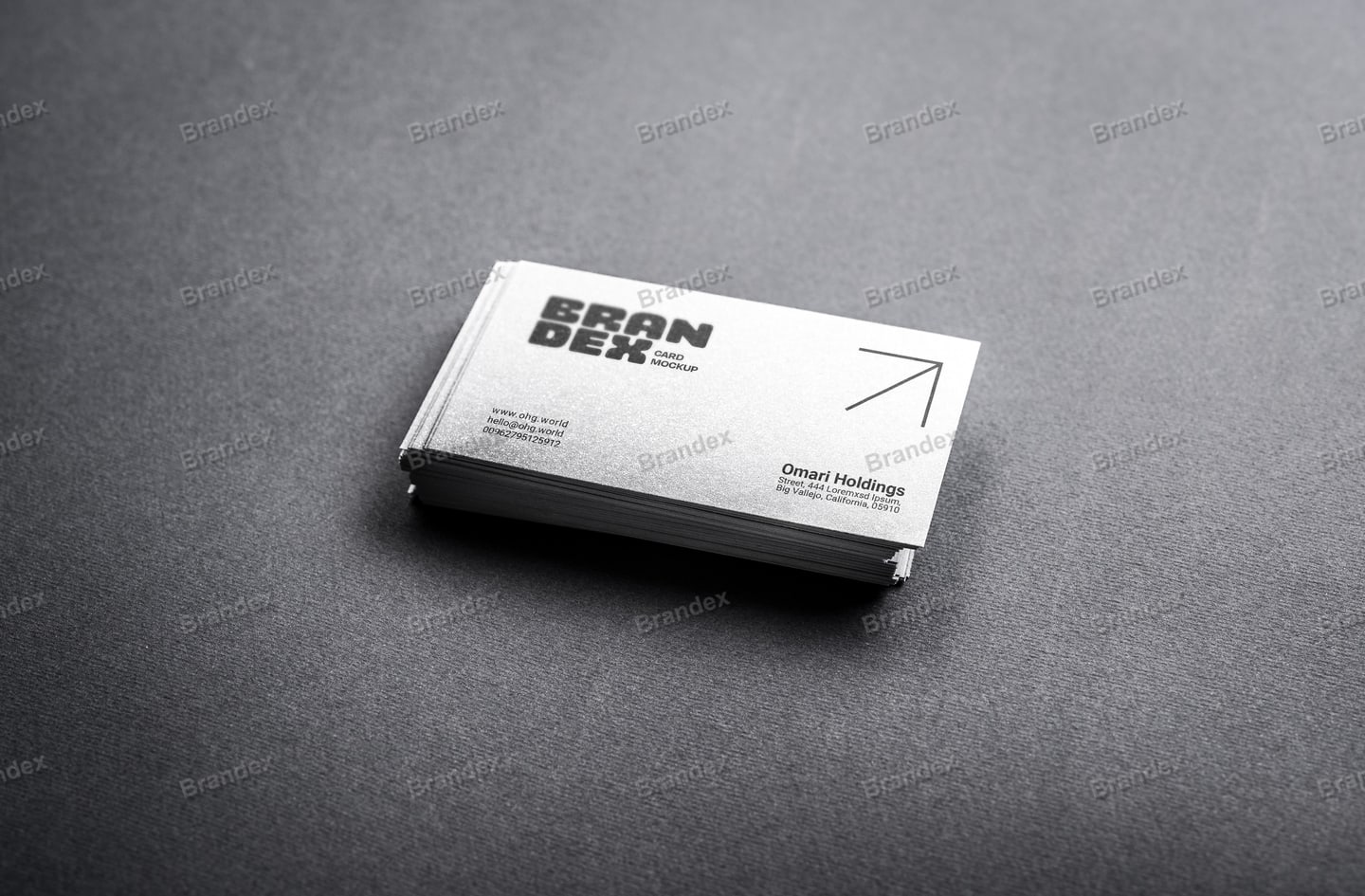 Professional Stacked Business Card Mockup Dark Textured Background