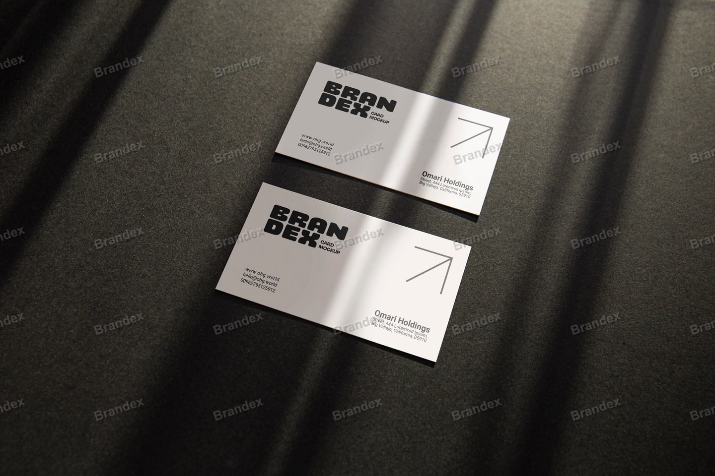 White Business Card Mockup Elegant Dark Shadow Branding