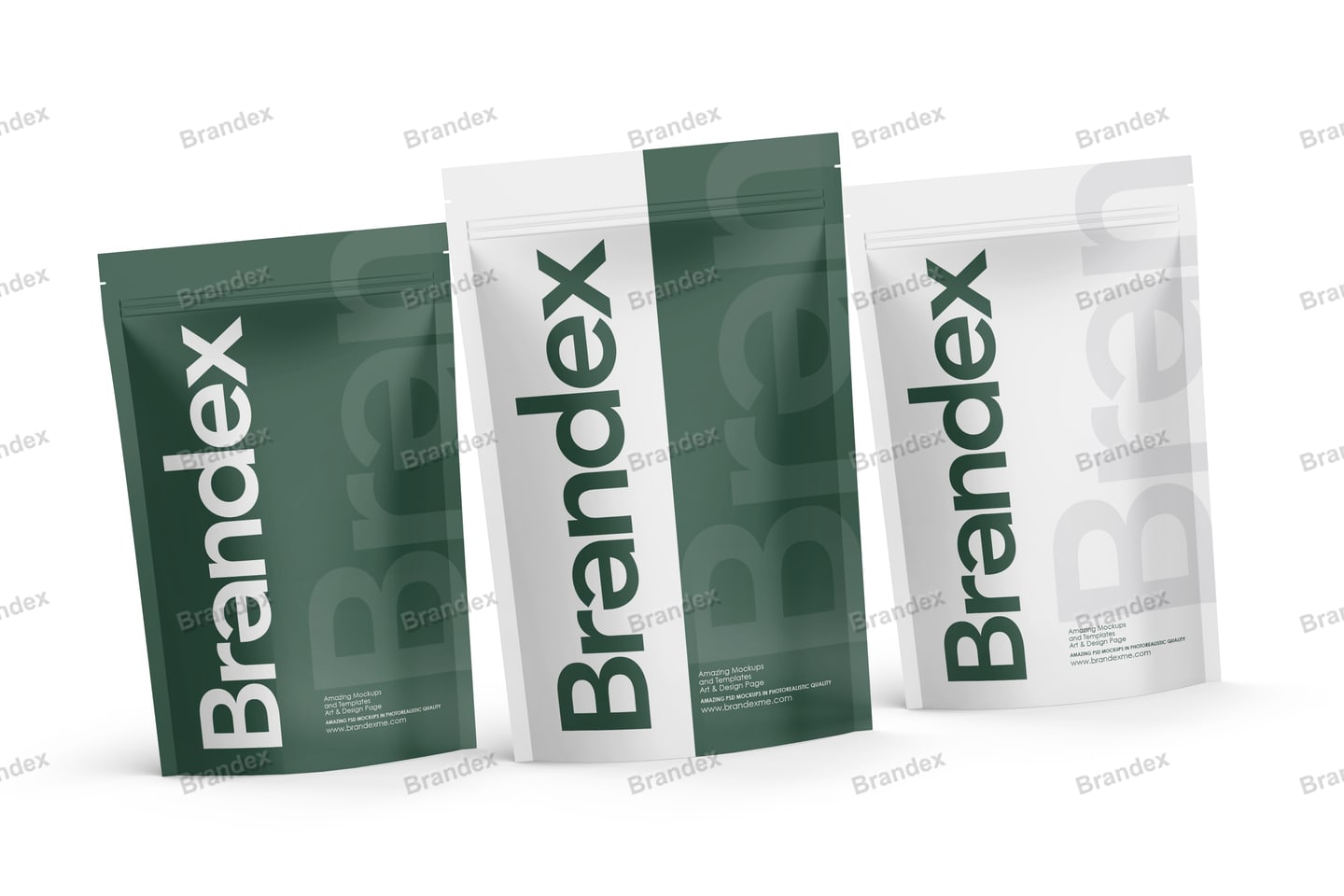 Green White Stand-Up Pouch Mockup for Food Product Branding