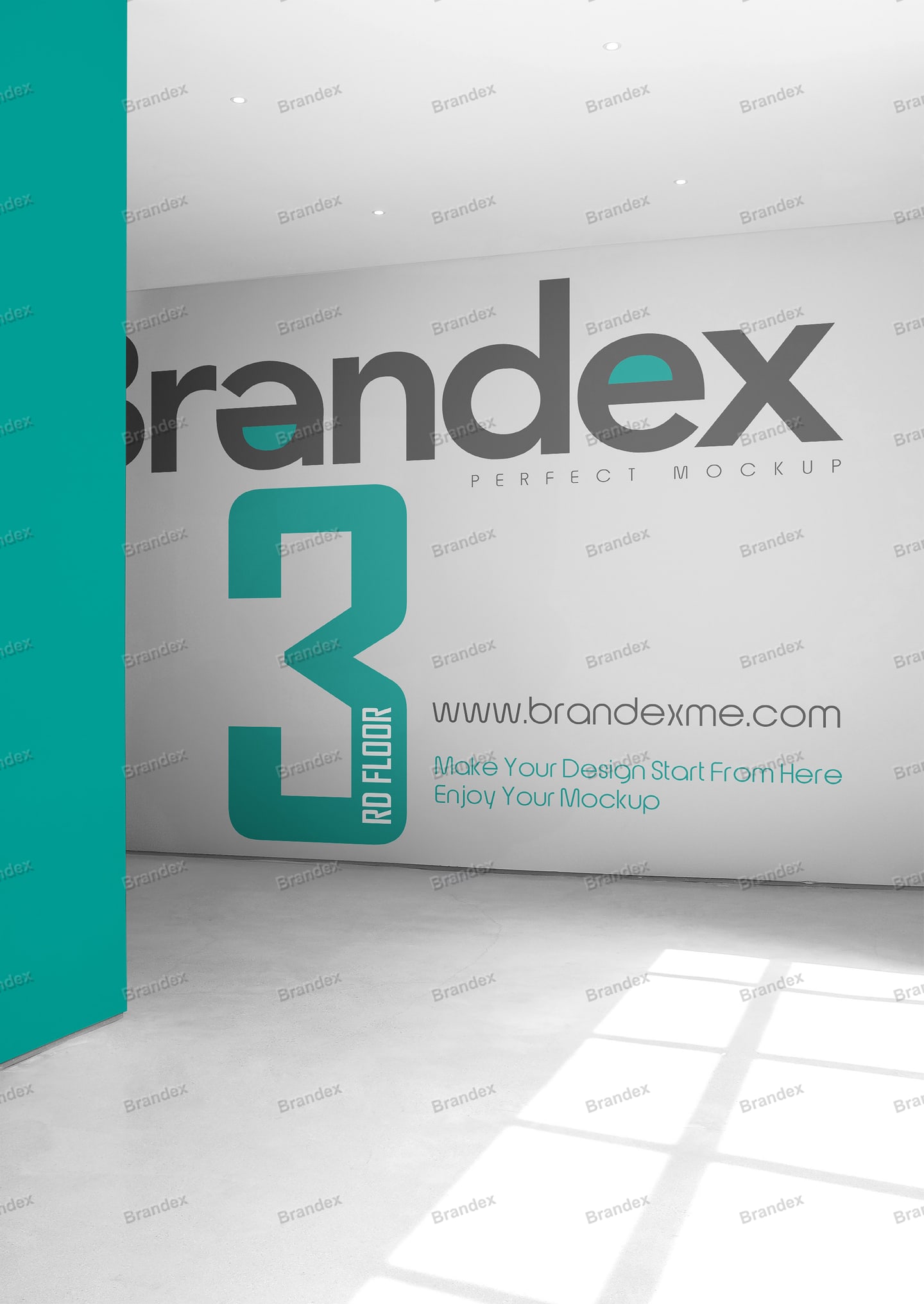 Minimalist Wall Mounted Logo Mockup 3D Interior Display