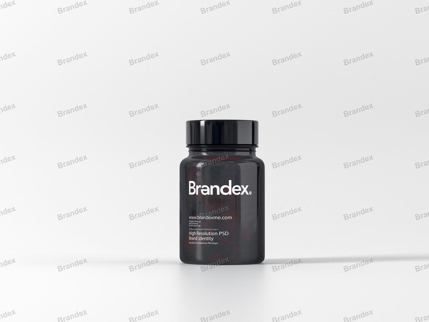 Black Round Pill Bottle Packaging Mockup