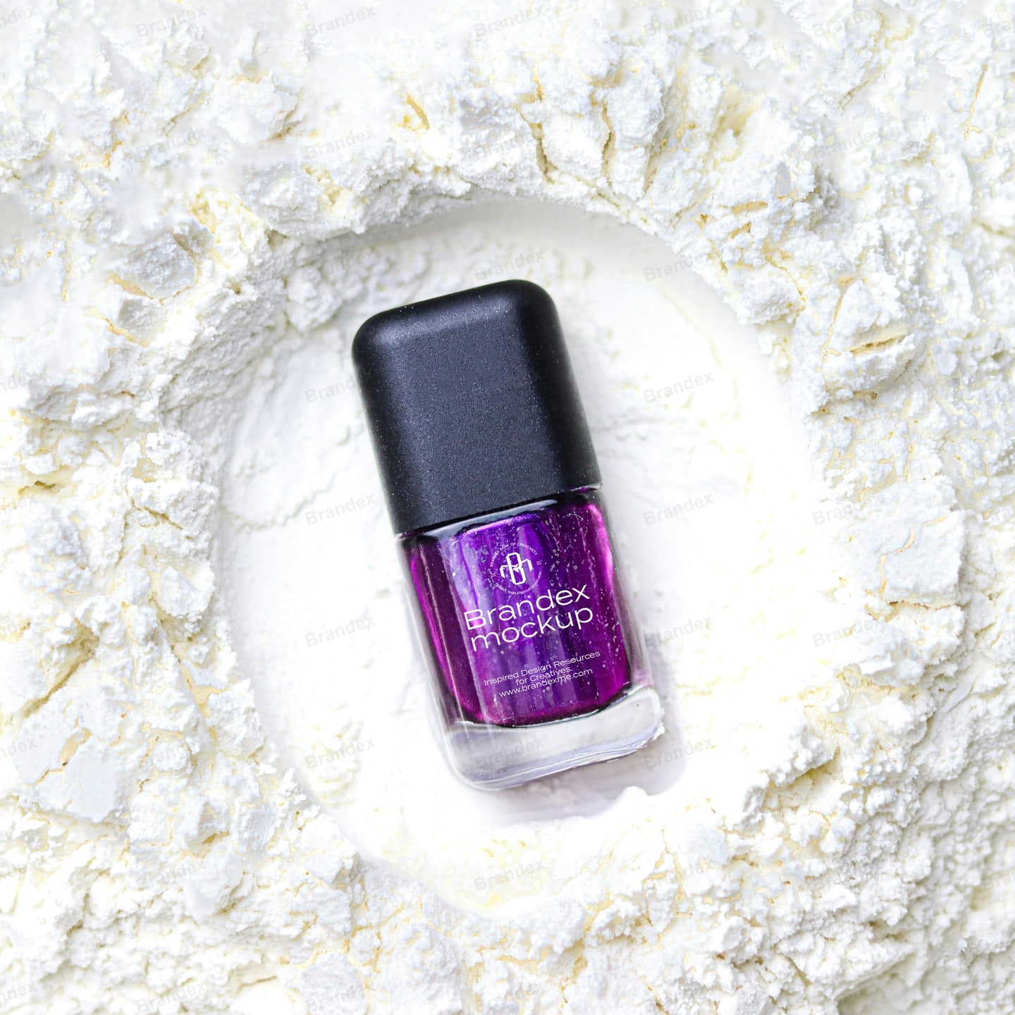 Vibrant Purple Nail Polish Bottle Mockup for Cosmetic Branding