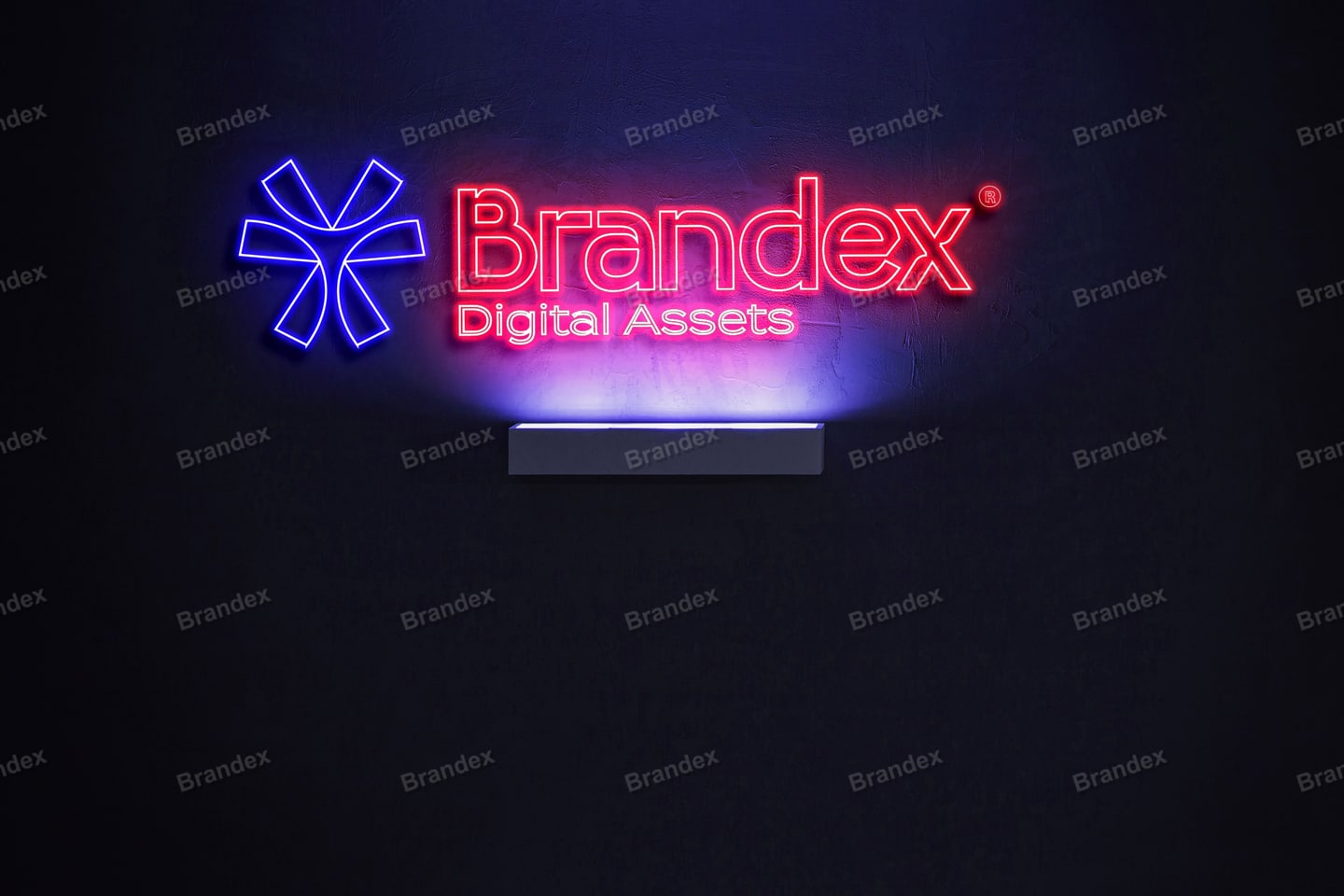 Neon Logo Wall Sign Mockup for Branding Presentation