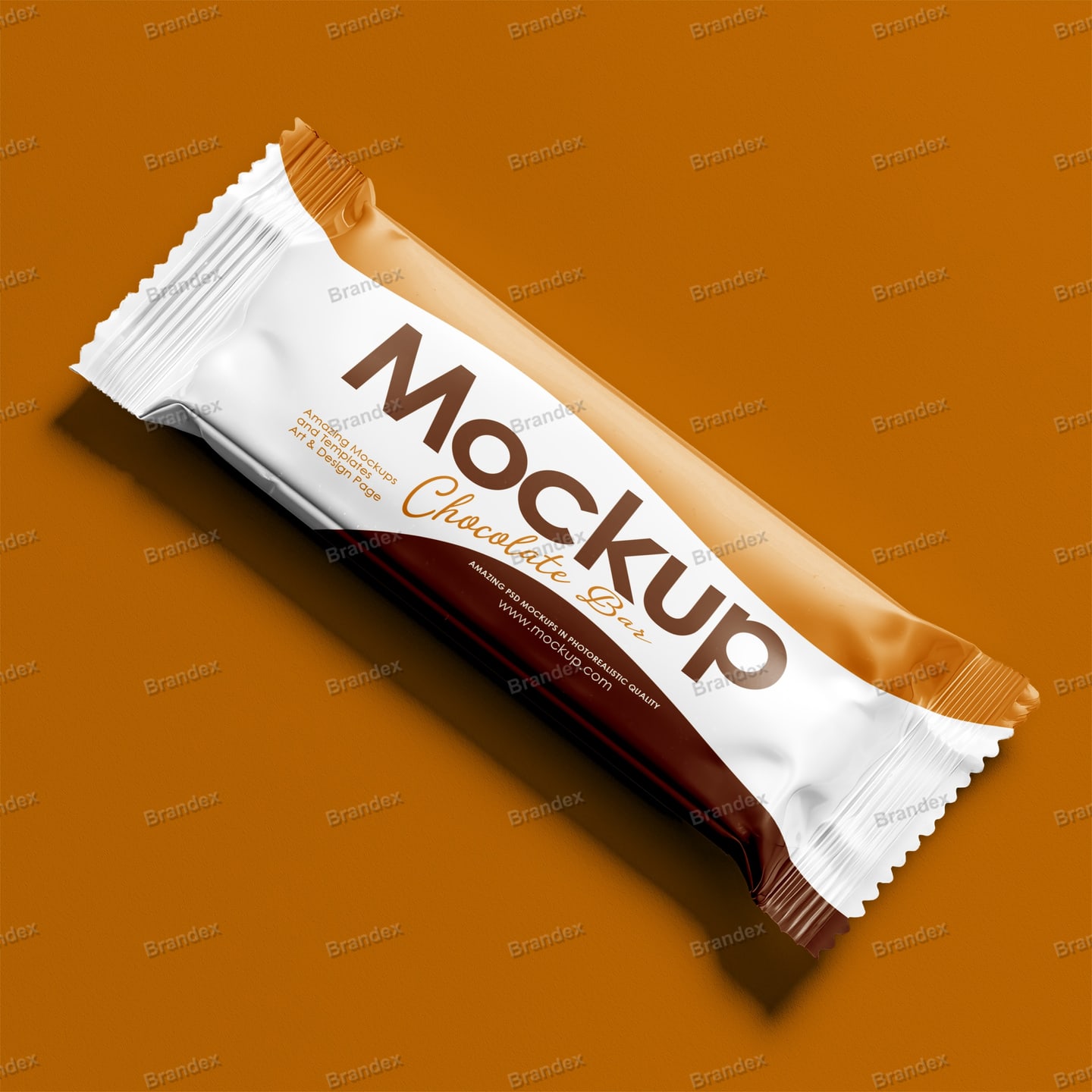 Realistic Gold White Chocolate Bar Packaging Mockup
