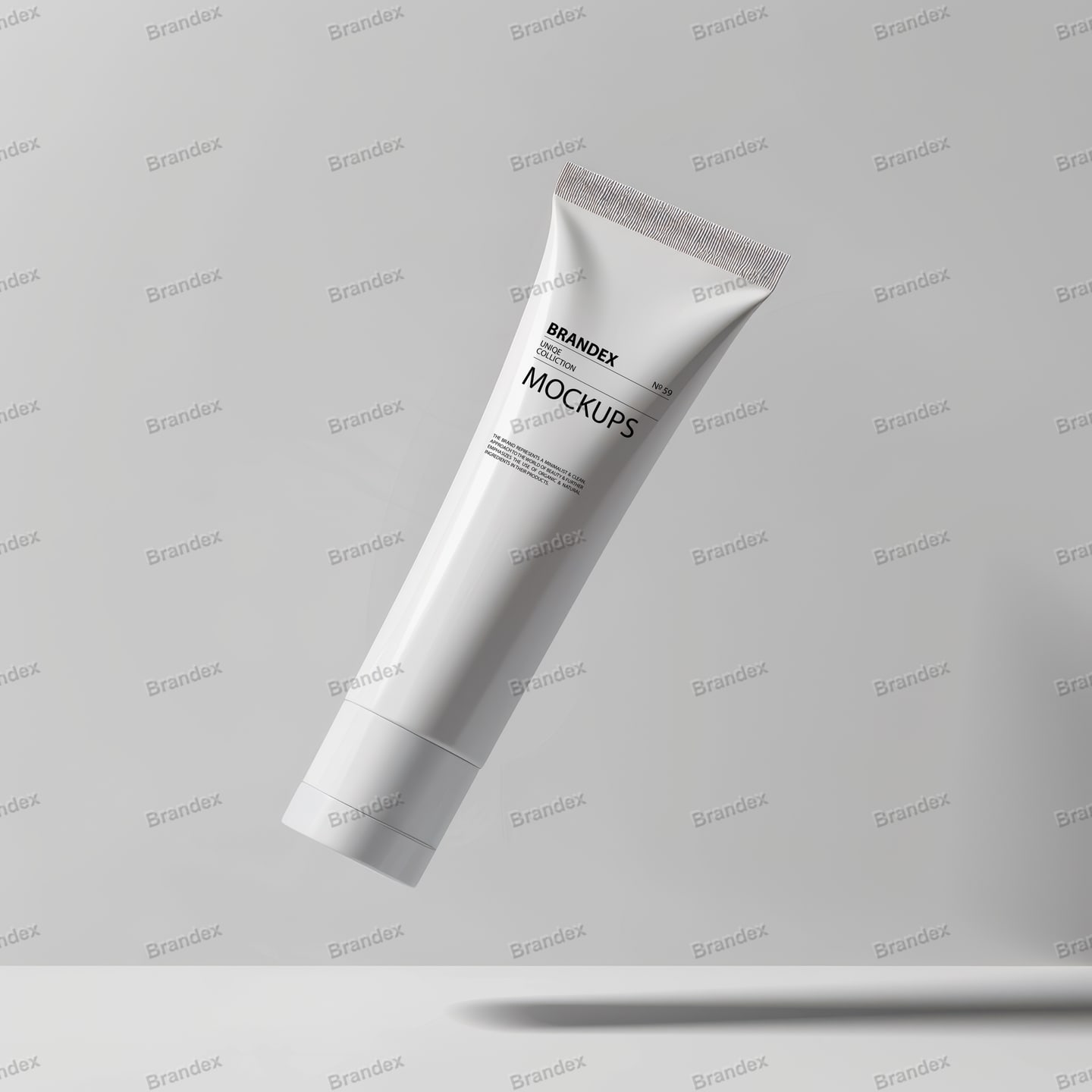 Minimalist Floating White Cosmetic Tube Packaging Mockup