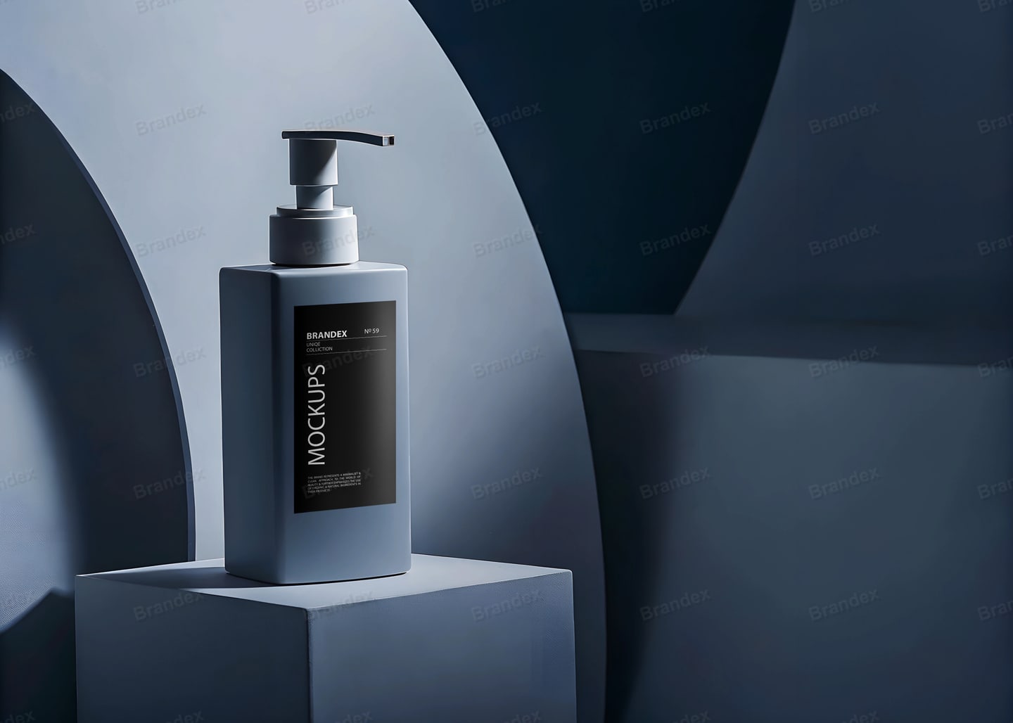Dark Cosmetic Pump Bottle Mockup Minimalist Branding