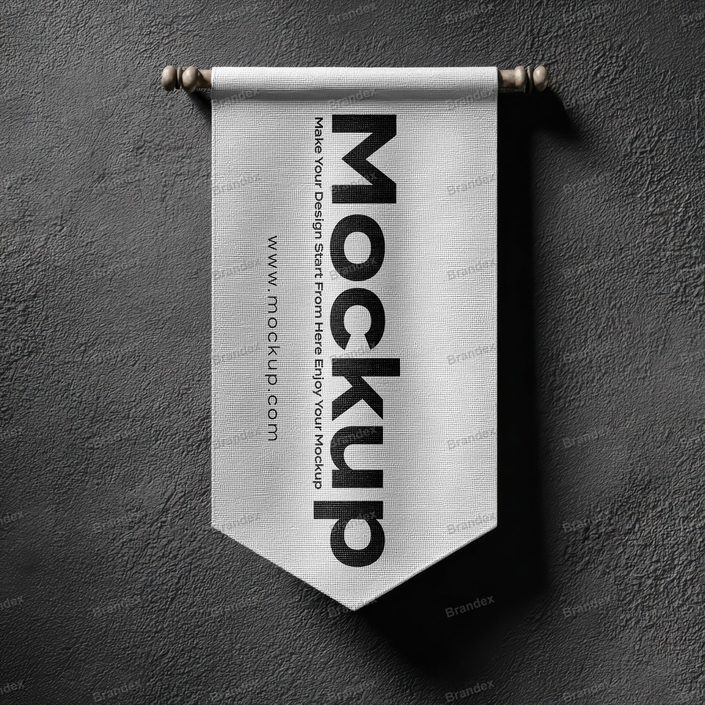 Vertical Fabric Banner Mockup Realistic Wall Display