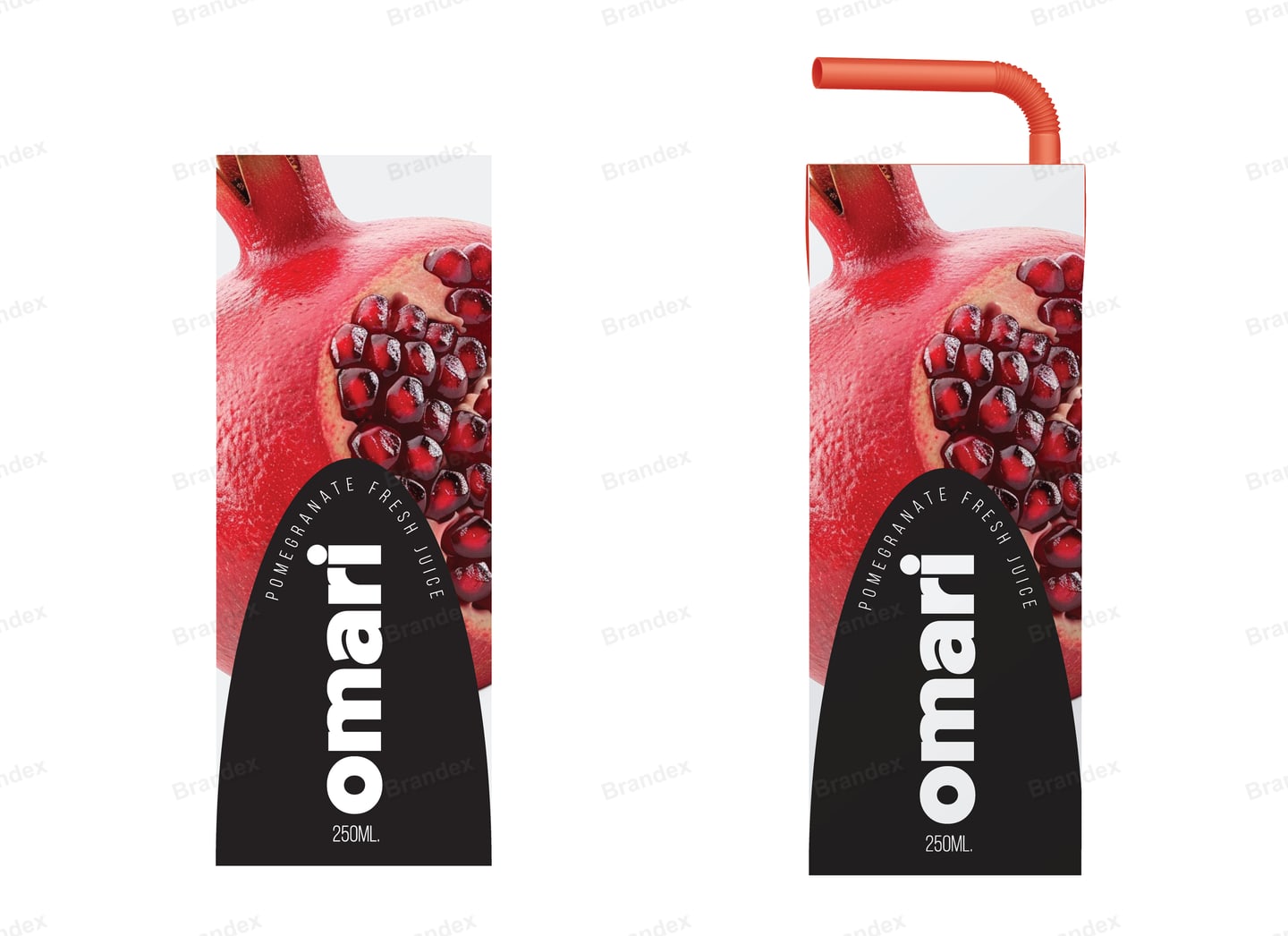 Pomegranate Juice Carton Packaging Mockup Vibrant Style