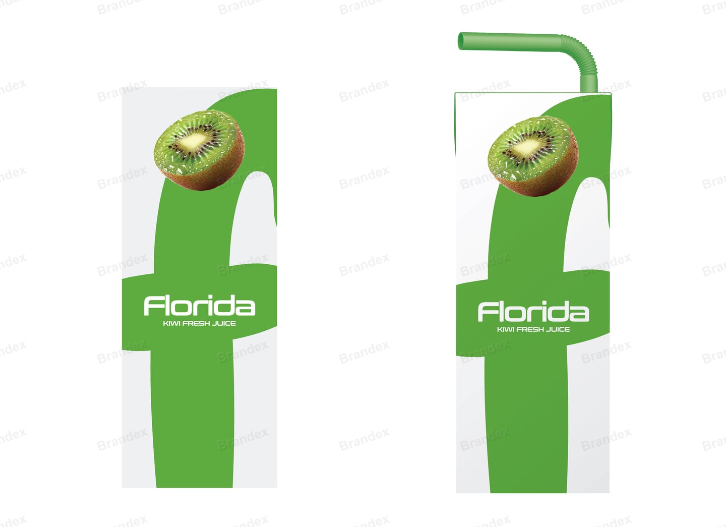 Tall Green Kiwi Fruit Juice Carton Packaging Design