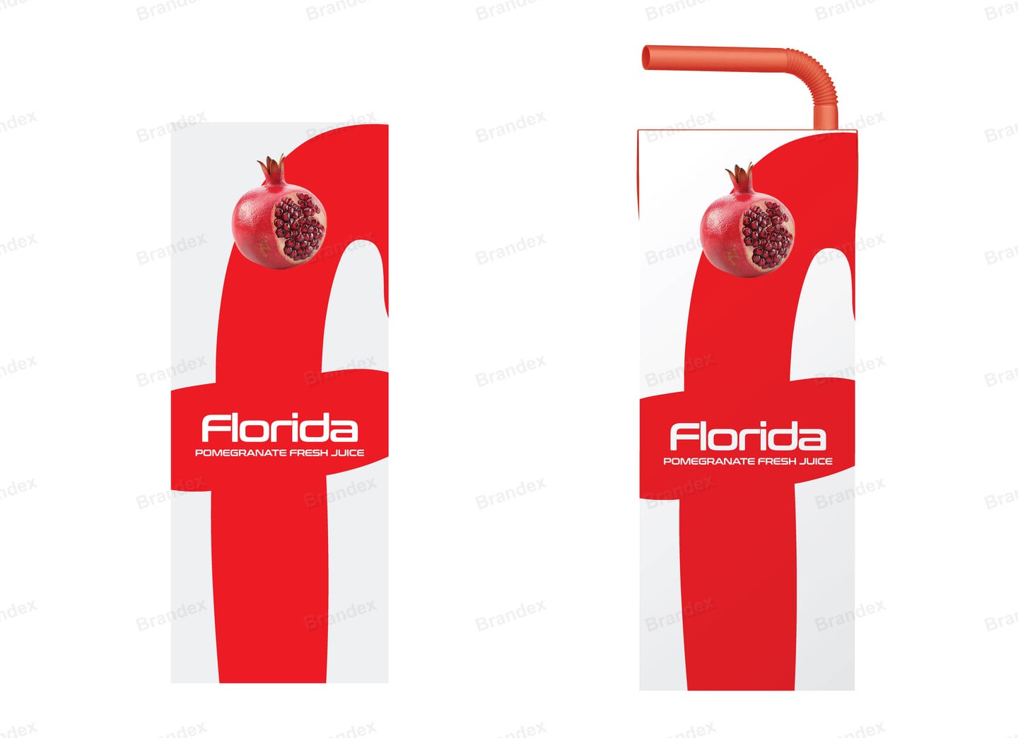Sleek Red Pomegranate Juice Carton Packaging Design