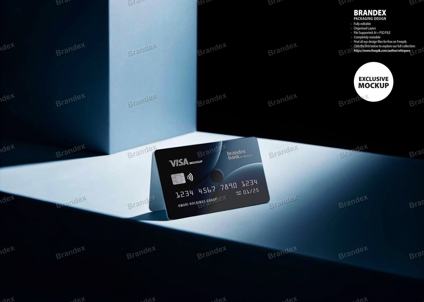 Minimalist Credit Card Payment Mockup Geometric Light Background