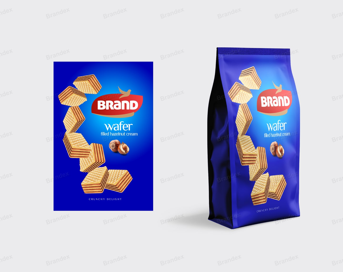 Hazelnut Cream Wafer Pouch Template – Dynamic Blue Design
