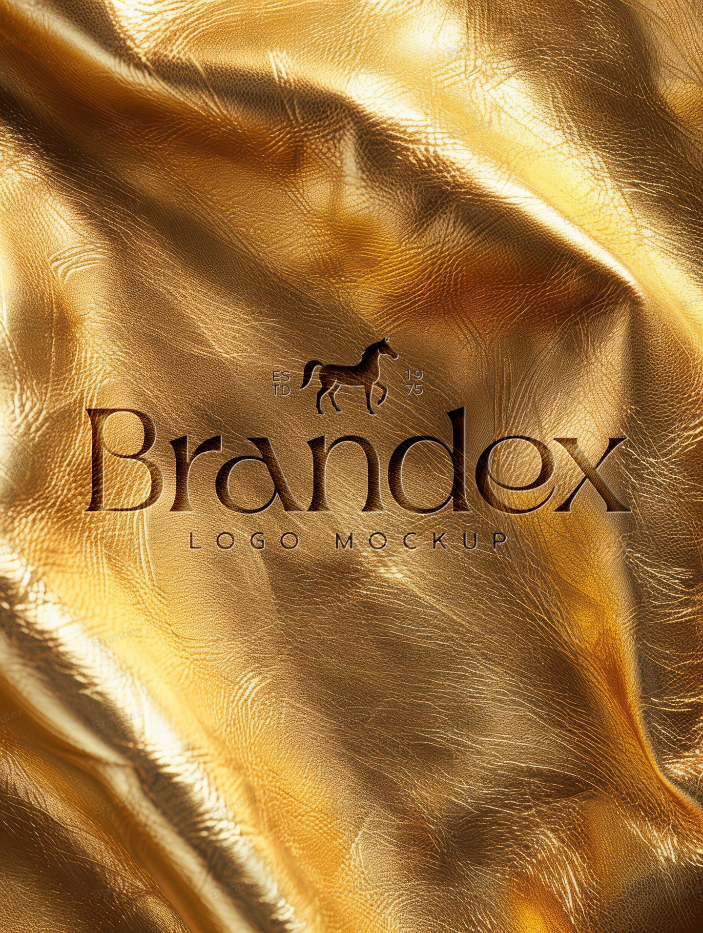 Gold Textured Fabric Logo Mockup for Luxury Branding Presentation