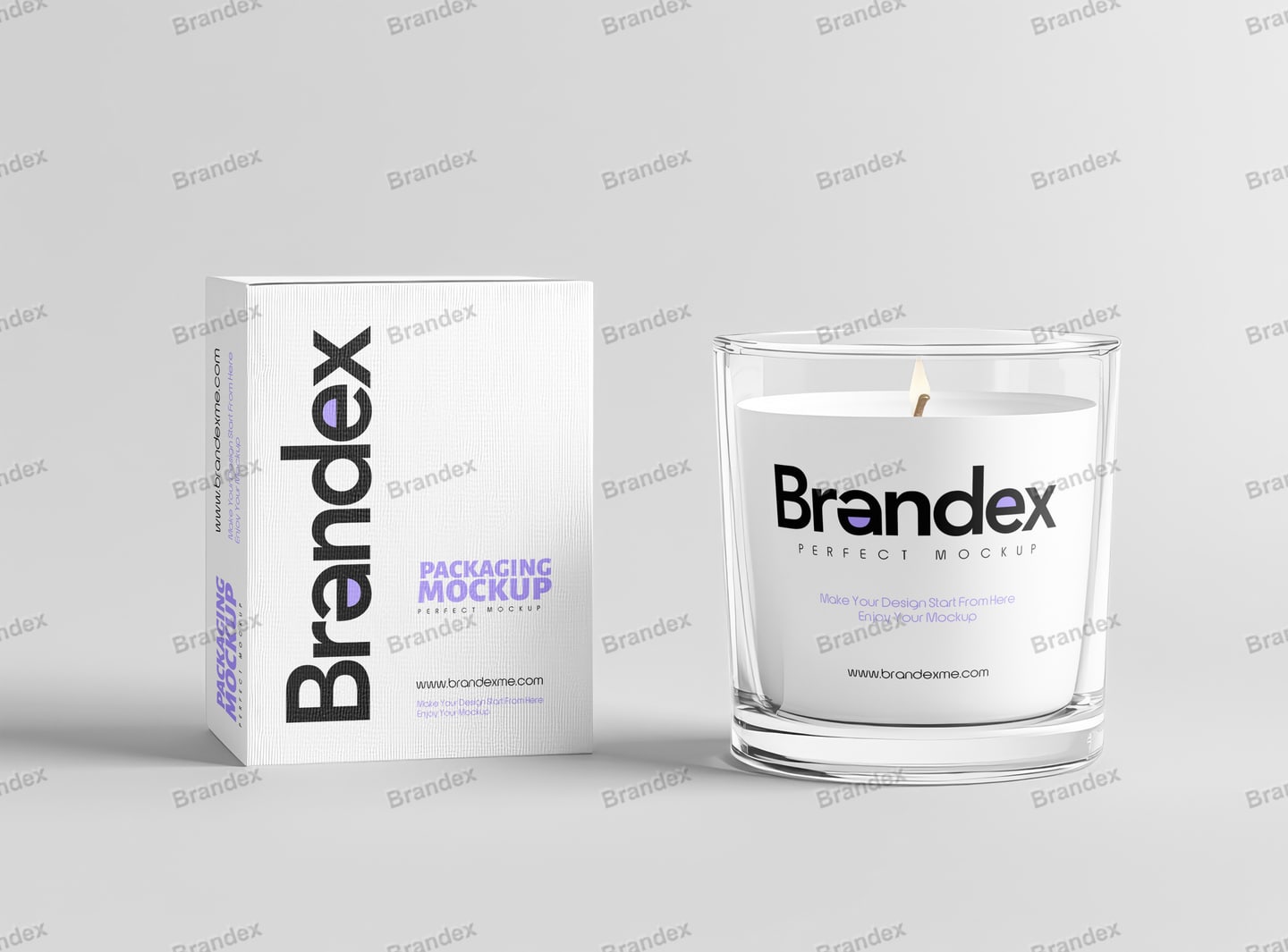 Glass Candle Jar Packaging Box Branding Mockup Customizable