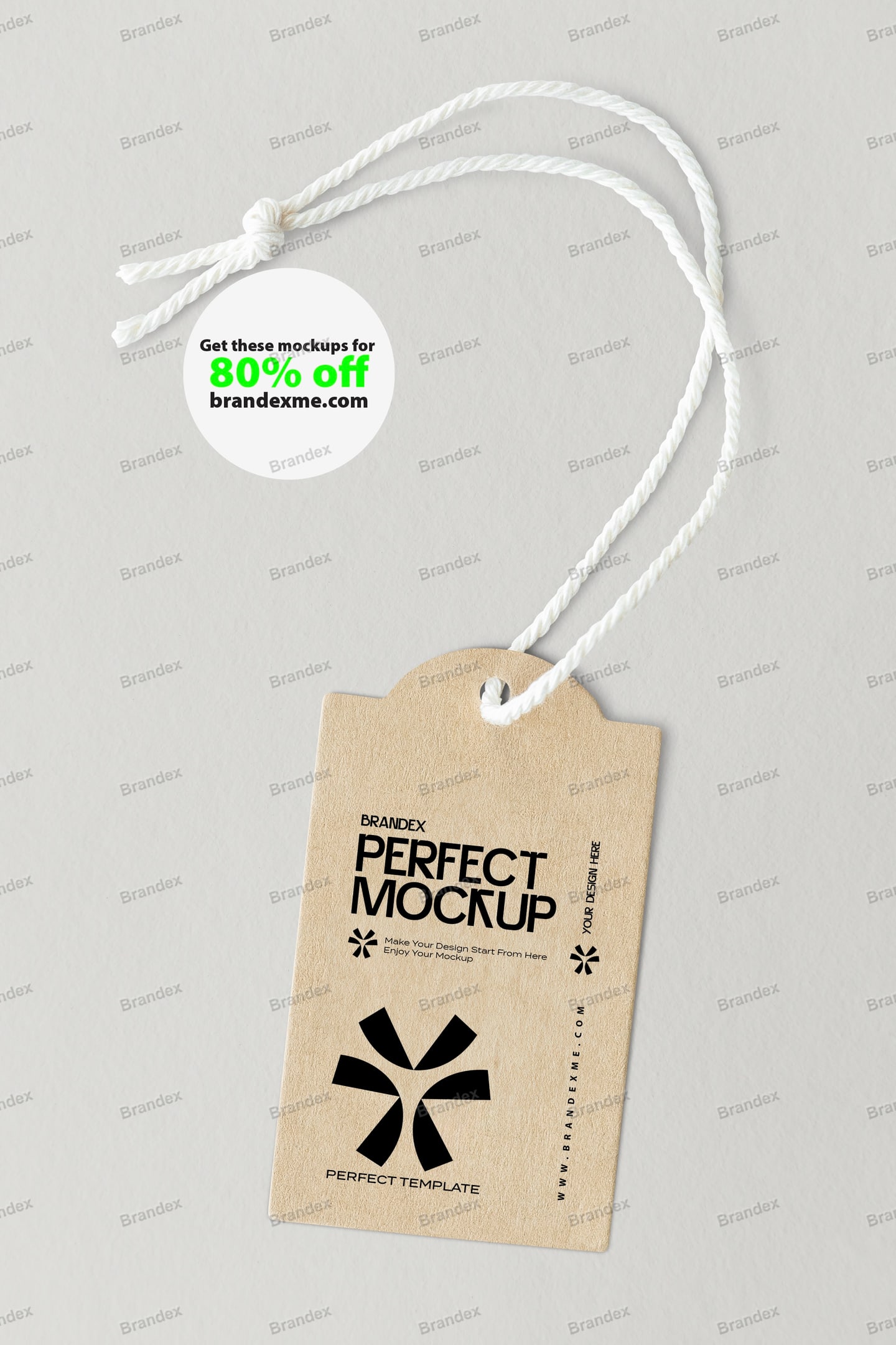 Customizable Kraft Paper Retail Product Tag Mockup with Cord