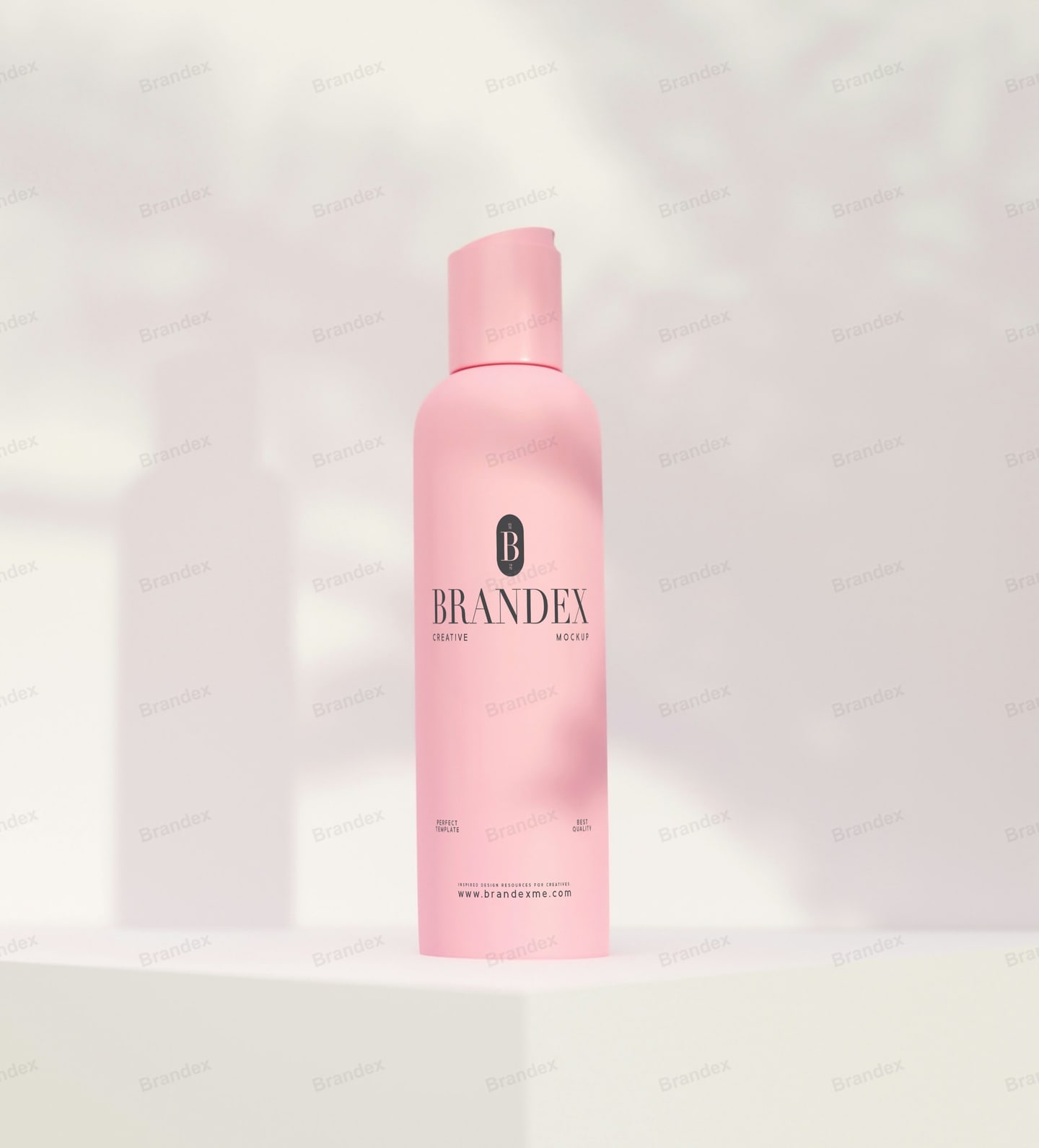 Pink Minimalist Cylindrical Bottle Product Mockup