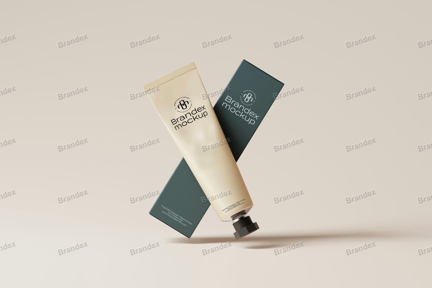 Sleek Cosmetic Product Tube and Packaging Box Mockup Scene