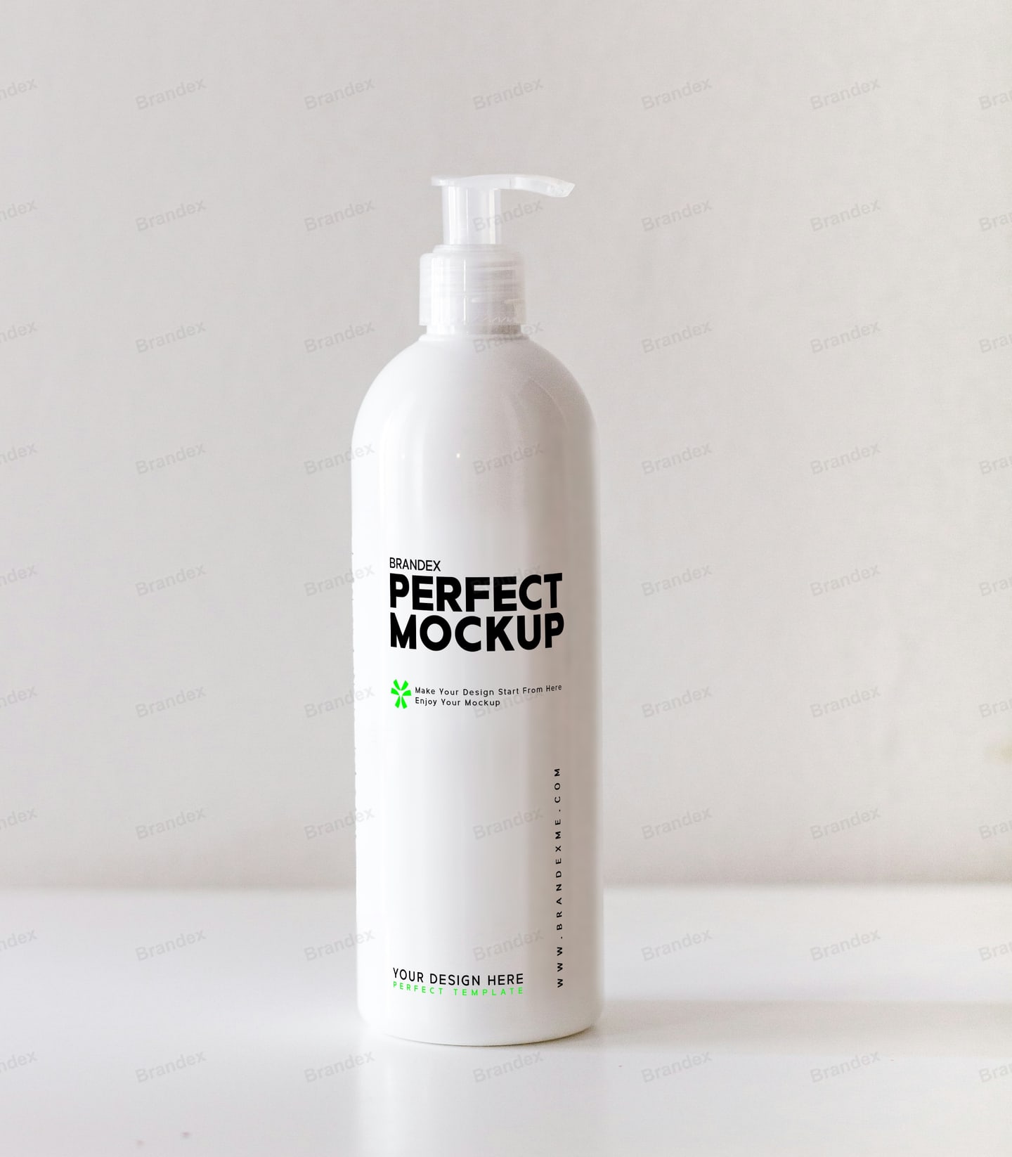 White Pump Dispenser Bottle Mockup for Skincare Branding Presentation